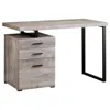 Homezia 24" Taupe And Black Computer Desk With Three Drawers
