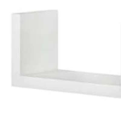 Homezia 24" Two Shelves Solid Wood Wall Mounted Shelving Unit In White