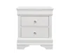 Homezia 24" White Shagreen Two Drawer Solid Wood Nightstand