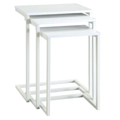 Homezia 24" White Solid Wood Rectangular End Table In Gray