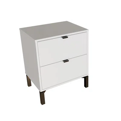 Homezia 24" White Two Drawer Faux Wood Nightstand