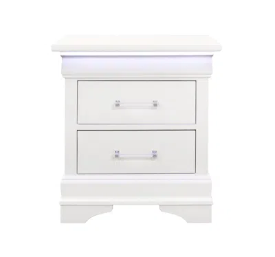 Homezia 24" White Two Drawer Nightstand