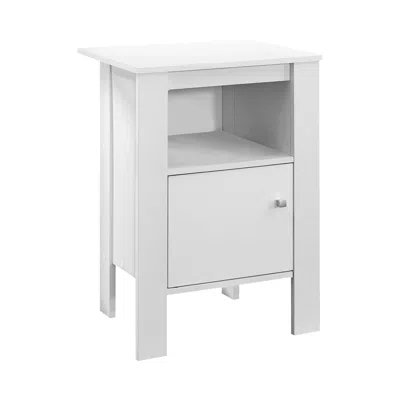 Homezia 24" White Wood End Table With Shelf