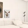 Homezia 24" X 16" Brown And White Baby Cow Face Canvas Wall Art
