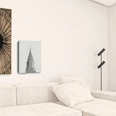Homezia 24" X 16" Vintage Nyc Canvas Wall Art In Blue