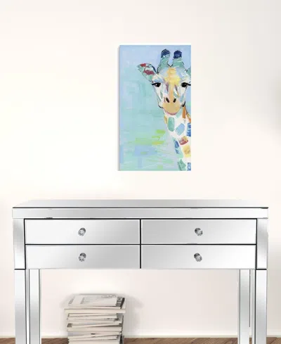 HOMEZIA 24" X 18" PASTEL PATCHWORK GIRAFFE CANVAS WALL ART