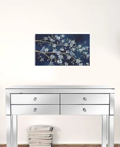 Homezia 24" X 18" Watercolor Midnight Bird Rendevouz Canvas Wall Art