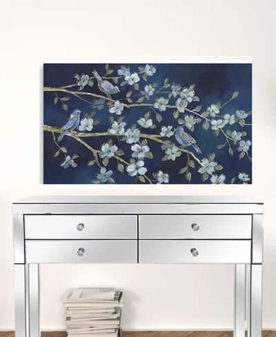 Homezia 24" X 18" Watercolor Midnight Bird Rendevouz Canvas Wall Art