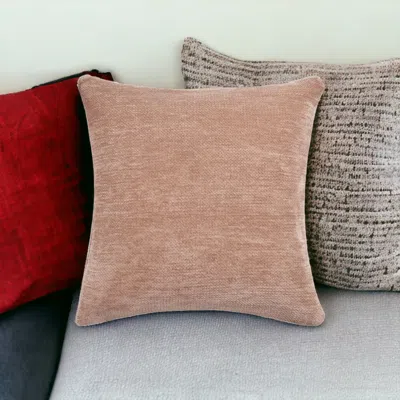Homezia 24" X 24" Beige Chenille Zippered Pillow