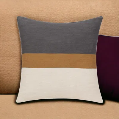 Homezia 24" X 24" Brown Cotton Zippered Pillow