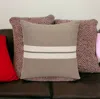 Homezia 24" X 24" Brown Striped Cotton Zippered Pillow