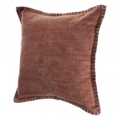 Homezia 24" X 24" Clay 100% Cotton Zippered Pillow