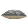 Homezia 24" X 24" Gray And White 100% Cotton Geometric Zippered Pillow