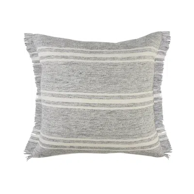 Homezia 24" X 24" Gray Zippered Geometric Indoor Outdoor Throw Pillow