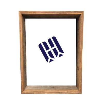 Homezia 24 X 36 Gray Distressed Solid And Manufactured Wood Hanging Or Tabletop Picture Frame In Brown