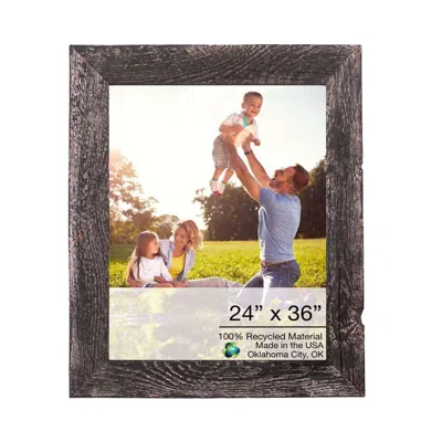 Homezia 24x36 Rustic Smoky Black Picture Frame With Plexiglass Holder