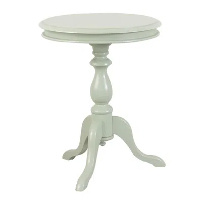 Homezia 25" Antique Ivory Manufactured Wood Round End Table