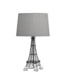 Homezia 25" Black Acrylic Paris Desk Table Lamp With White Drum Shade