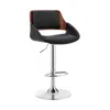 Homezia 25" Black And Silver Iron Swivel Low Back Adjustable Height Bar Chair