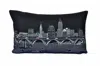 Homezia 25" Black Cleveland Nighttime Skyline Lumbar Decorative Pillow