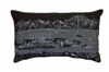 Homezia 25" Black Homer Spit Nighttime Skyline Lumbar Decorative Pillow