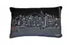 Homezia 25" Black Hong Kong Nighttime Skyline Lumbar Decorative Pillow