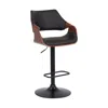 Homezia 25" Black Iron Swivel Adjustable Height Bar Chair