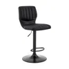 Homezia 25" Black Iron Swivel Adjustable Height Bar Chair