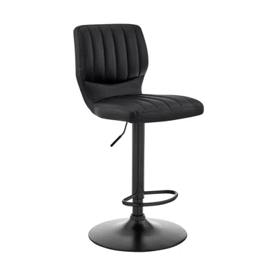 Homezia 25" Black Iron Swivel Adjustable Height Bar Chair In Pink