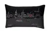 Homezia 25" Black Los Angeles Nighttime Skyline Lumbar Decorative Pillow