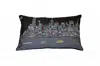 Homezia 25" Black Nyc Nighttime Skyline Lumbar Decorative Pillow