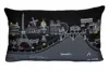 Homezia 25" Black Paris Nighttime Skyline Standard Lumbar Decorative Pillow