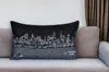 Homezia 25" Black Philadelphia Nighttime Skyline Lumbar Decorative Pillow