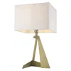 Homezia 25" Brass Metal Table Lamp With White Rectangular Shade