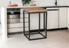 Homezia 25" Brown And Black Iron Backless Counter Height Bar Chair
