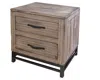 Homezia 25" Brown Two Drawer Nightstand