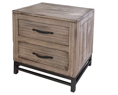 Homezia 25" Brown Two Drawer Nightstand