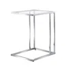 Homezia 25" Chrome And Clear Glass Square End Table