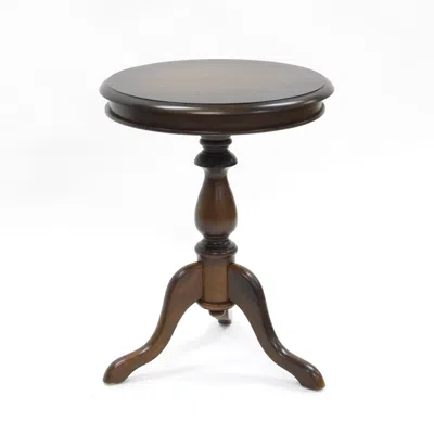 Homezia 25" Dark Brown Manufactured Wood Round End Table