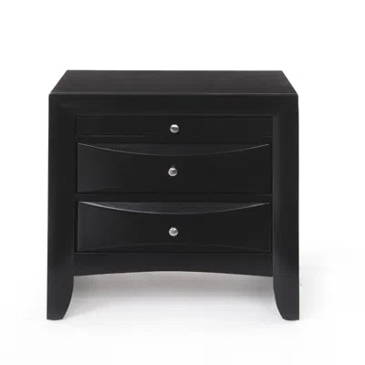 Homezia 25" Dark Brown Three Drawer Nightstand