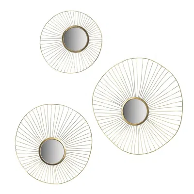 Homezia 25" Gold Abstract Framed Accent Mirror In Transparent