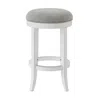 Homezia 25" Gray And Antiqued White Solid Wood Swivel Backless Counter Height Bar Chair