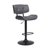 Homezia 25" Gray And Black Iron Swivel Adjustable Height Bar Chair