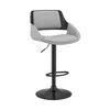Homezia 25" Gray And Black Iron Swivel Low Back Adjustable Height Bar Chair