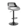 Homezia 25" Gray And Black Iron Swivel Low Back Adjustable Height Bar Chair