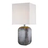 Homezia 25" Gray Ceramic Table Lamp With White Square Shade