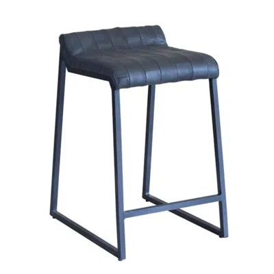 Homezia 25" Gray Iron Low Back Counter Height Bar Chair