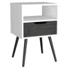 Homezia 25" Gray One Drawer Faux Wood Nightstand