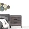 Homezia 25" Gray Two Drawer Nightstand