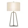 Homezia 25" Nickel Metal Table Lamp With White Drum Shade